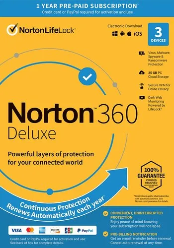 Norton 360 Deluxe - 1-Year / 3-Device